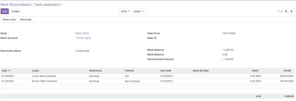 Bank Reconciliation Excel Report - APPSGATE - ODOO GOLD PARTNER ...